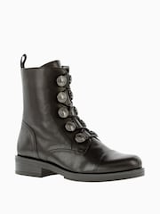 Gabor Black Lady Military Ankle Boots - Image 3 of 5
