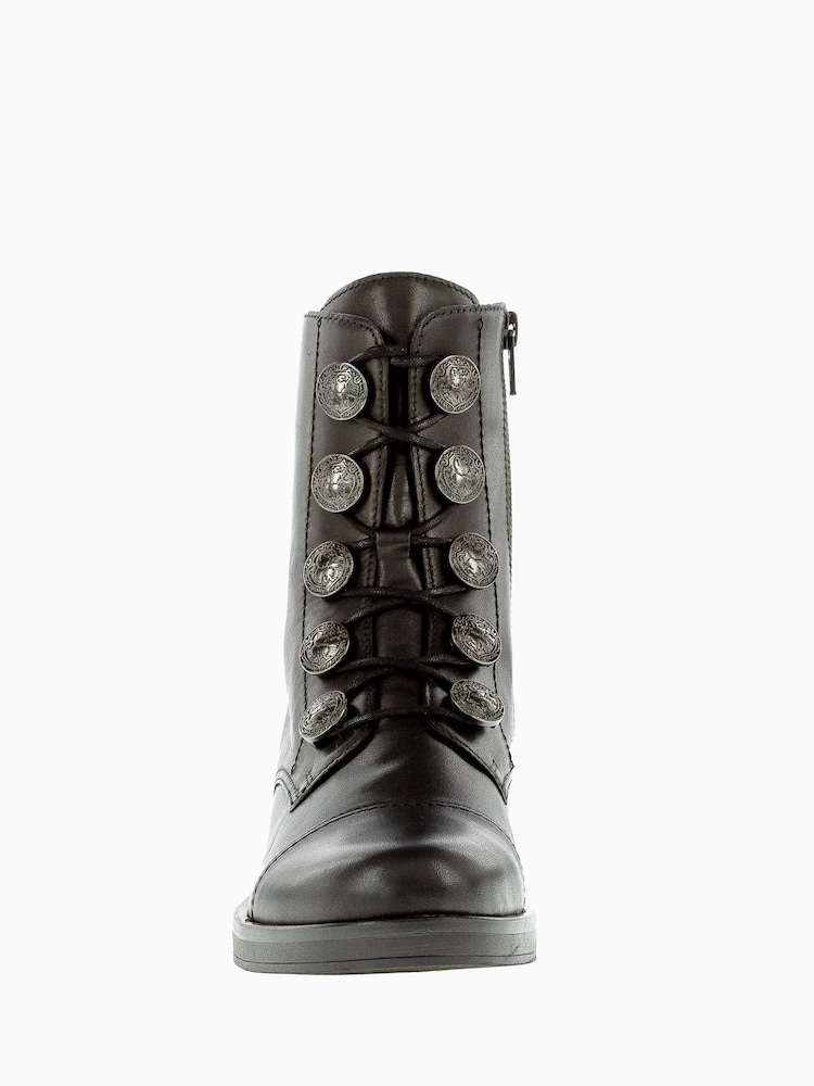Gabor Black Lady Military Ankle Boots - Image 4 of 5
