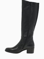 Gabor Black Isla Medim Calf Fit Leather Long Boots - Image 2 of 4
