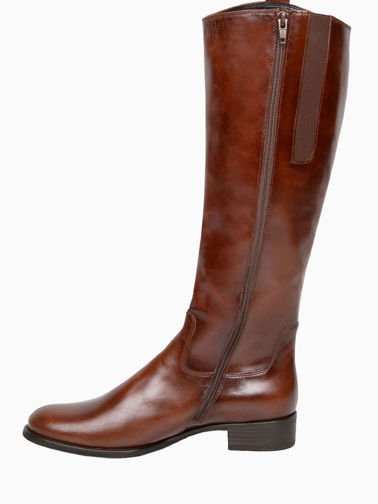 Gabor Brown Brook Medium Calf Fit Leather Long Boots - Image 3 of 3
