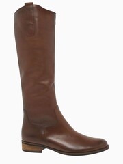 Gabor Brown Brook Slim Calf Fit Leather Long Boots - Image 1 of 3
