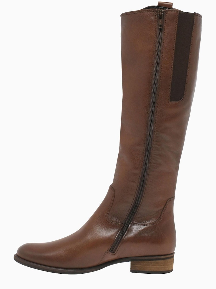 Gabor Brown Brook Slim Calf Fit Leather Long Boots - Image 3 of 3
