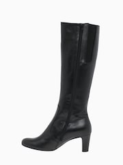 Gabor Black Maybe Slim Fit Long Leather Boots - Image 2 of 5