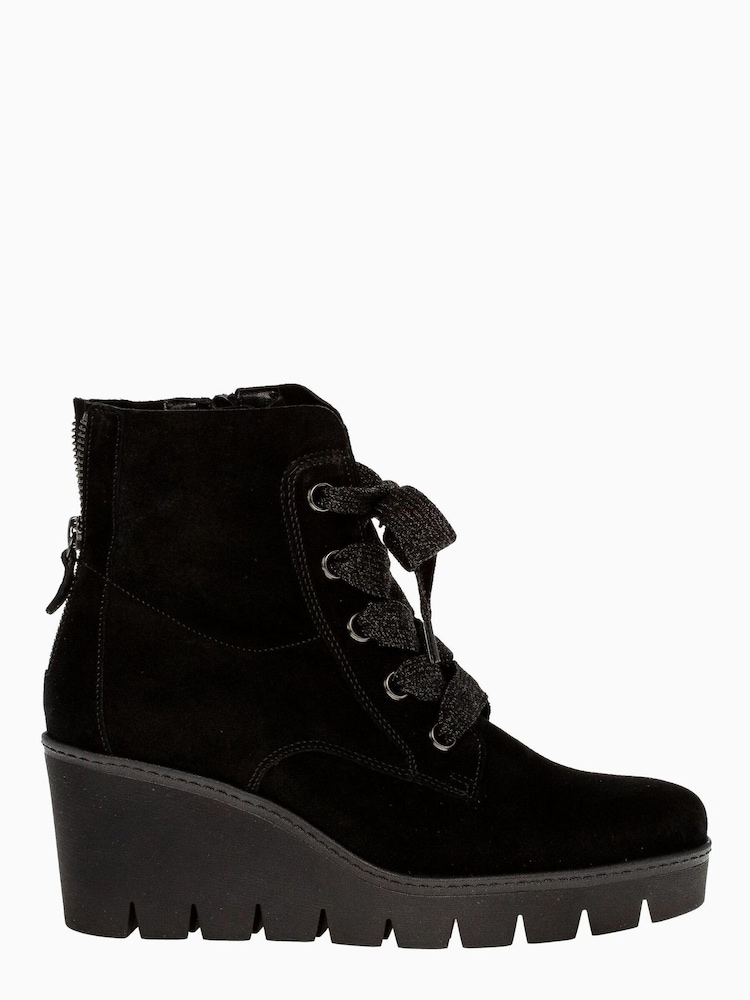 Gabor Ulrika Black Suede Ankle Boots - Image 1 of 5