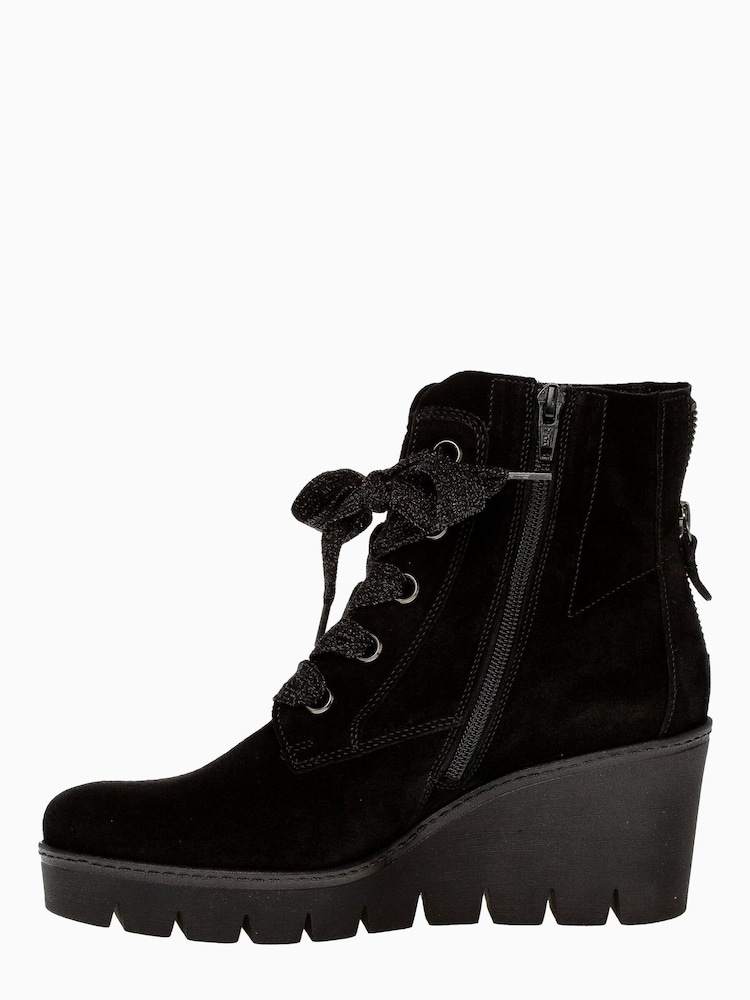 Gabor Ulrika Black Suede Ankle Boots - Image 2 of 5