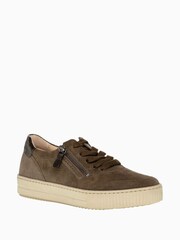 Gabor Brown Trumbo Tartufo Suede Casual Shoes - Image 3 of 5