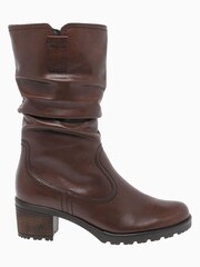 Gabor Brown Dunmow Caramello Leather Mid Leg Boots - Image 1 of 5