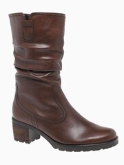 Gabor Brown Dunmow Caramello Leather Mid Leg Boots - Image 2 of 5