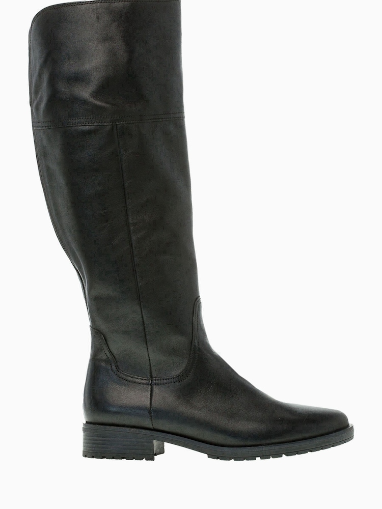 Gabor Propulsion XL Vario Calf Fit Black Leather Long Boots - Image 1 of 6 Gabor Propulsion XL Vario Calf Fit Black Leather Long Boots - Image 1 of 6