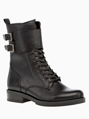 Gabor Hind Black Leather Biker Boots - Image 3 of 6
