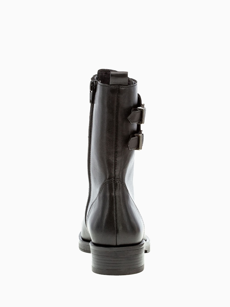Gabor Hind Black Leather Biker Boots - Image 6 of 6