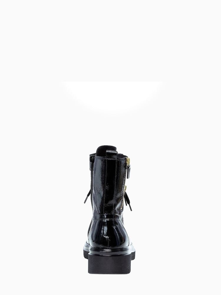 Gabor Cottage Black Leather Biker/Combat Boots - Image 5 of 5