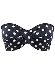 Panache Swim Navy Anya Riva Spot Twist Bandeau Bikini Top - Image 5 of 5