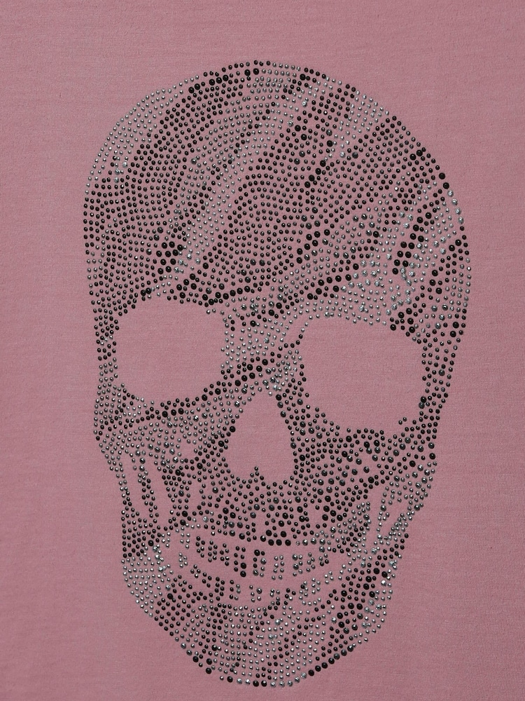 Sonder Studio Trägertop mit Strass-Totenkopf, Pink - Bild 4 von 4