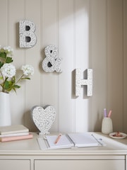 Grey Carved Vintage Alphabet Ornament - Image 1 of 6