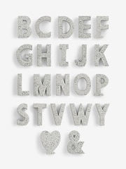 Grey Carved Vintage Alphabet Ornament - Image 3 of 6