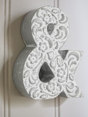 Grey Carved Vintage Alphabet Ornament - Image 4 of 6
