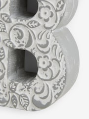 Grey Carved Vintage Alphabet Ornament - Image 5 of 6