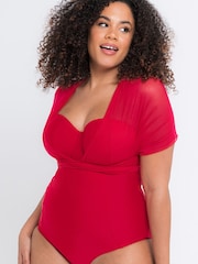 Curvy Kate Red Wrapsody Bandeau Swimsuit - Image 3 of 5