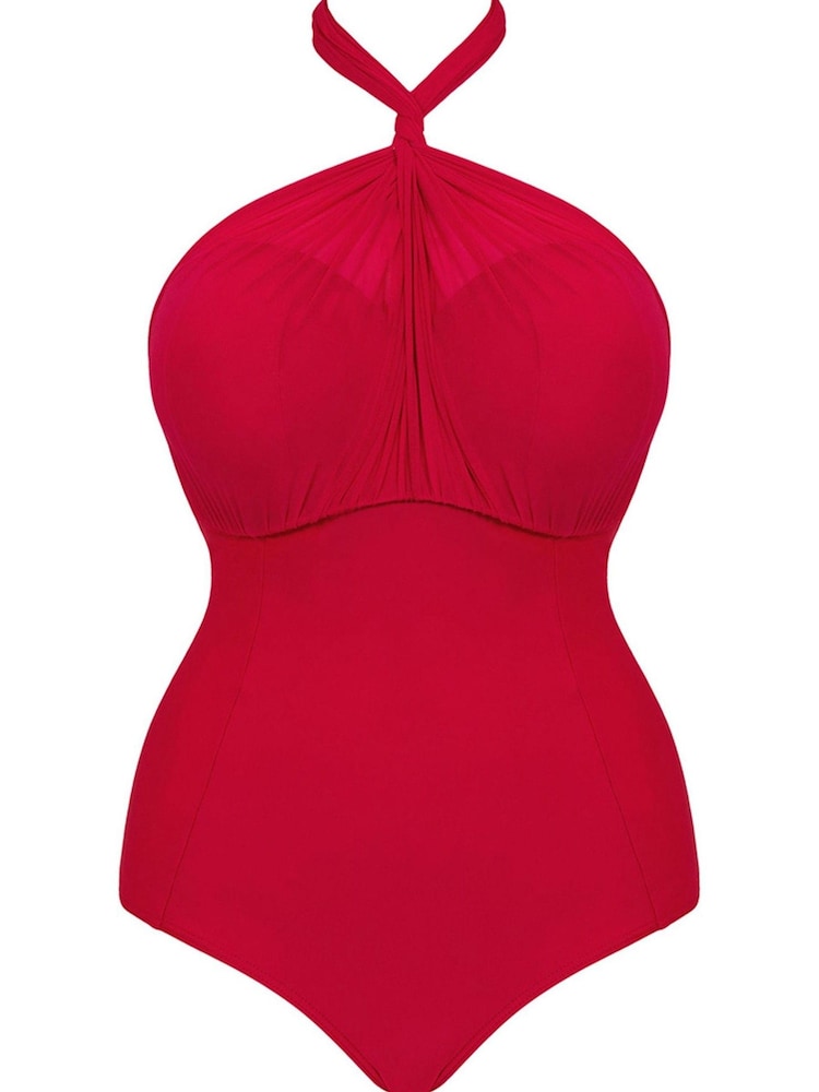 Curvy Kate Red Wrapsody Bandeau Swimsuit - Image 5 of 5