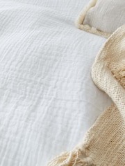 Pineapple Elephant White Afra Cotton Muslin Duvet Cover and Pillowcase Set - Image 4 of 4
