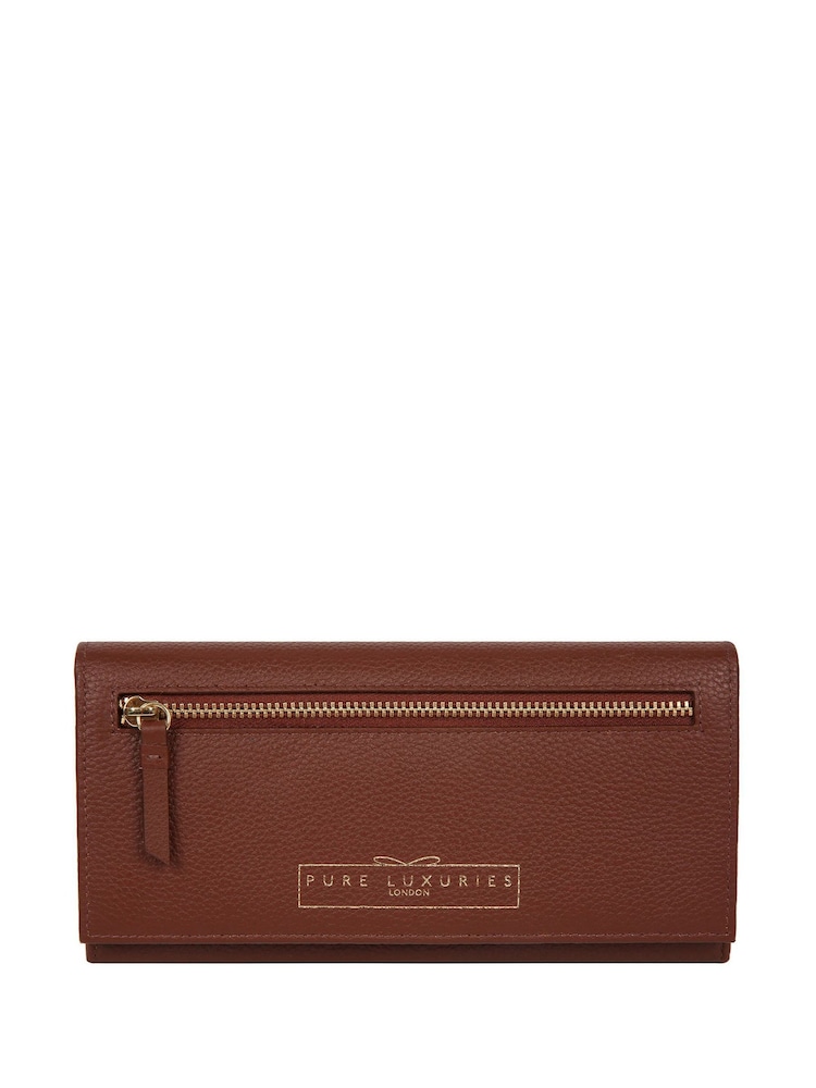 Kastanjebruin - Pure Luxuries London - Monika - Leren portemonnee - Image 1 of 5