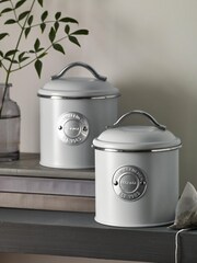 Set of 2 Grey Small Badge Storage Tins - Image 2 of 3