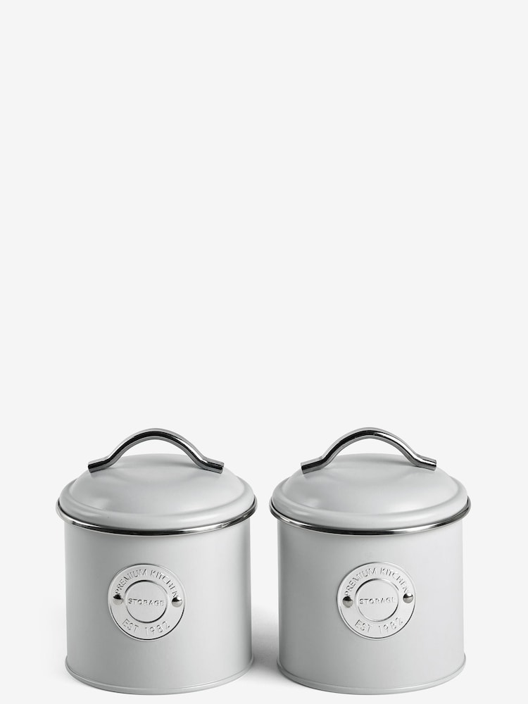 Set of 2 Grey Small Badge Storage Tins - Image 3 of 3