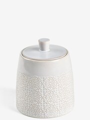 Natural Tile Embossed Ceramic Storage Jar - Image 3 of 3
