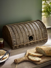 Brown Faux Wicker Bread Bin - Image 1 of 4