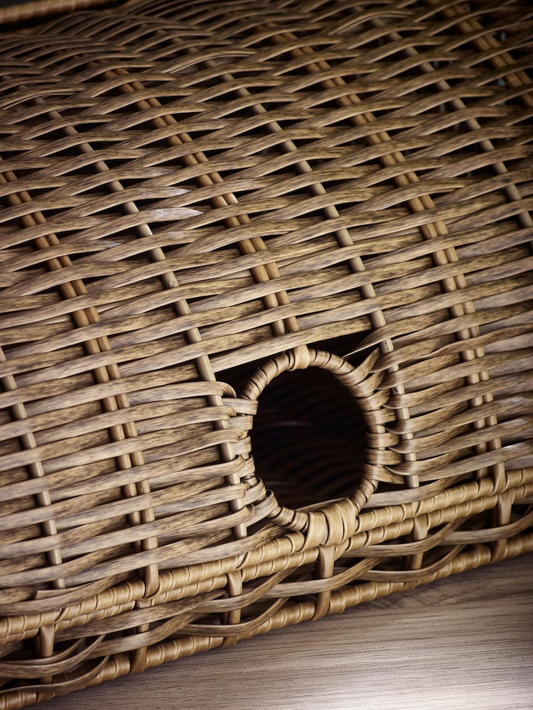 Brown Faux Wicker Bread Bin - Image 4 of 4 Brown Faux Wicker Bread Bin - Image 4 of 4