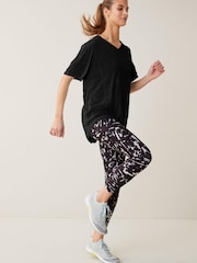 Black Next Active Sports Short Sleeve V-Neck Top - Image 2 of 5