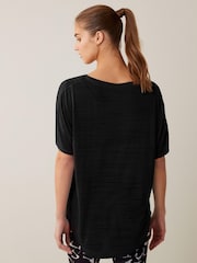Black Next Active Sports Short Sleeve V-Neck Top - Image 3 of 5
