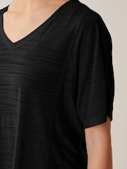 Black Next Active Sports Short Sleeve V-Neck Top - Image 4 of 5