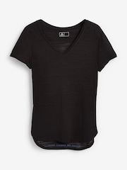 Black Next Active Sports Short Sleeve V-Neck Top - Image 5 of 5
