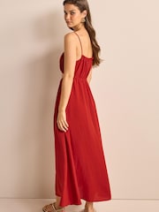 Rust Brown Cut-Out Detail Strappy Dress - Image 3 of 5
