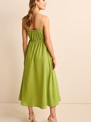 Lime Green Cut-Out Detail Strappy Dress - Image 3 of 5