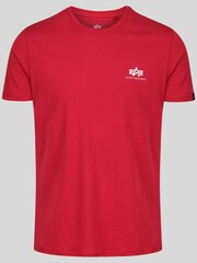 Alpha Industries Small Red Logo Basic 100% Cotton T-Shirt - Image 4 of 6