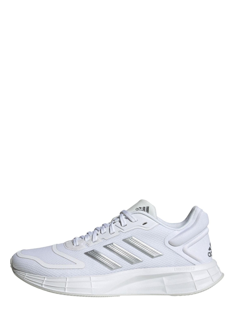 adidas White adidas Grey Duramo 10 Trainers - Image 2 of 9