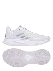 adidas White adidas Grey Duramo 10 Trainers - Image 4 of 9
