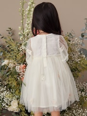 White Embroidered Mesh Party Dress (3mths-7yrs) - Image 3 of 8