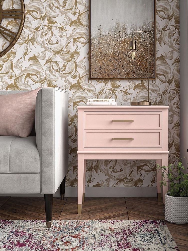 CosmoLiving Pink Westerleigh 1 Drawer Side Table - Image 1 of 4