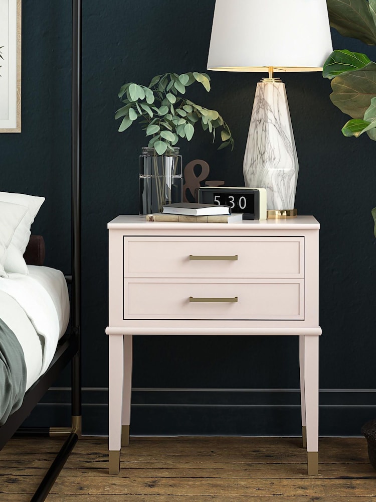 CosmoLiving Pink Westerleigh 1 Drawer Side Table - Image 2 of 4