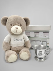 Babyblooms Personalised Frankie Bear with Pewter Cup Baby Gift - Image 1 of 6