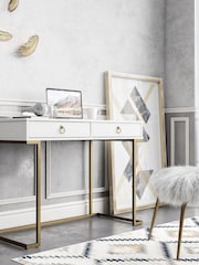 CosmoLiving White Camila Storage Office Desk - Image 1 of 4