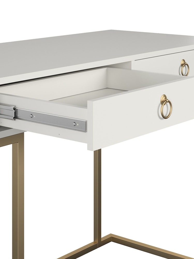 CosmoLiving White Camila Storage Office Desk - Image 4 of 4