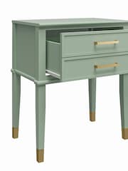 CosmoLiving Green Westerleigh 1 Draw Side Table - Image 4 of 4