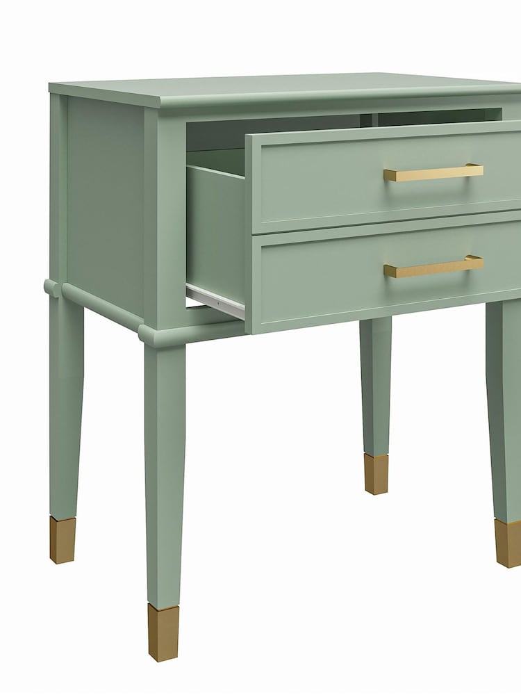 CosmoLiving Green Westerleigh 1 Draw Side Table - Image 4 of 4