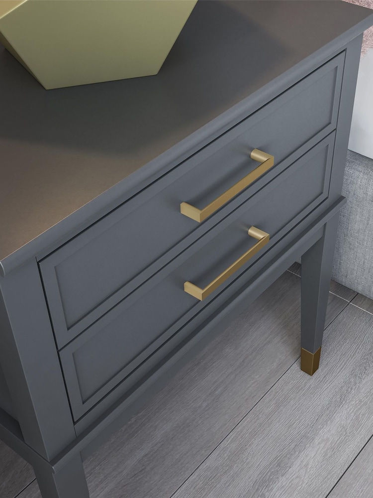 CosmoLiving Graphite Grey Westerleigh 1 Draw Side Table - Image 2 of 4