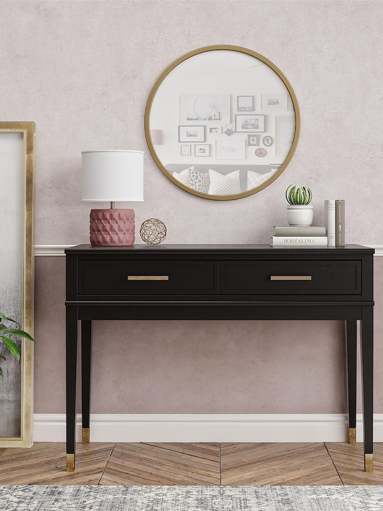 CosmoLiving Black Westerleigh 2 Drawer Console Table - Image 1 of 4